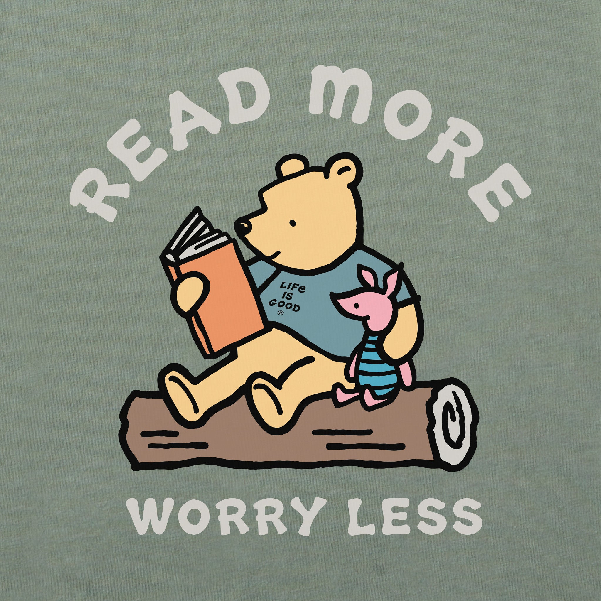 Men's Winnie Read More Worry Less Short Sleeve Tee