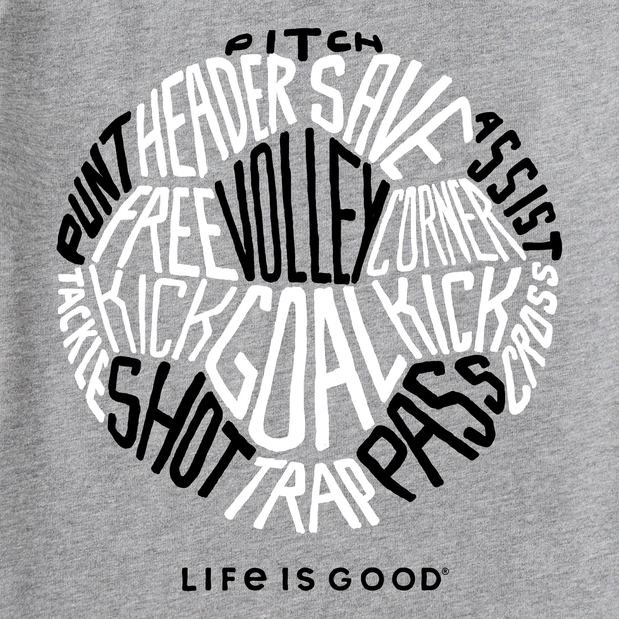 Men's Soccer Ball Words Short Sleeve Tee