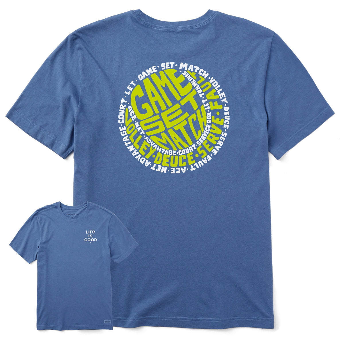 Men's Tennis Ball Words Short Sleeve Tee
