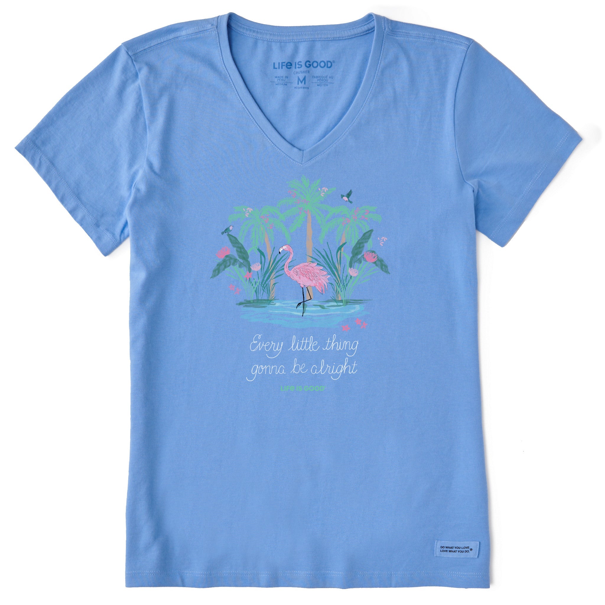 Women's Every Little Thing Flamingo Short Sleeve Vee