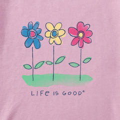 Women's 3 Happy Flowers Short Sleeve Tee