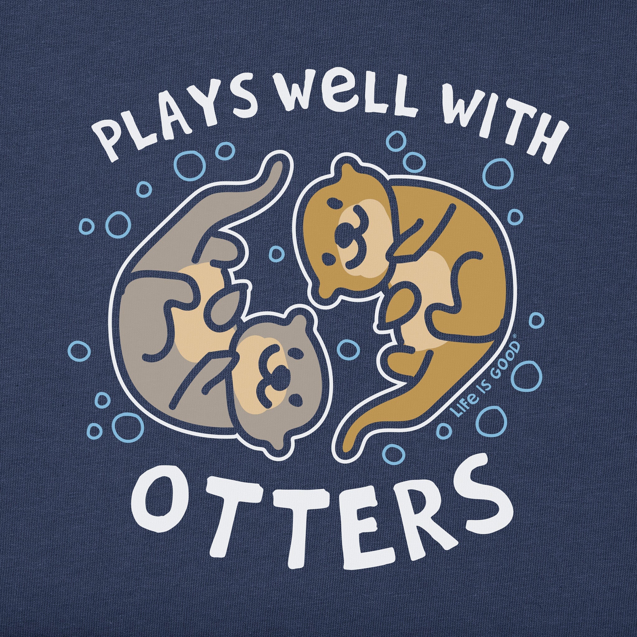 Kids Plays Well With Otters Long Sleeve Crusher Tee