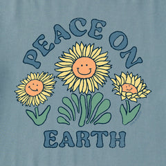 Men's Peace on Earth Happy Sunflowers Simply True Crew