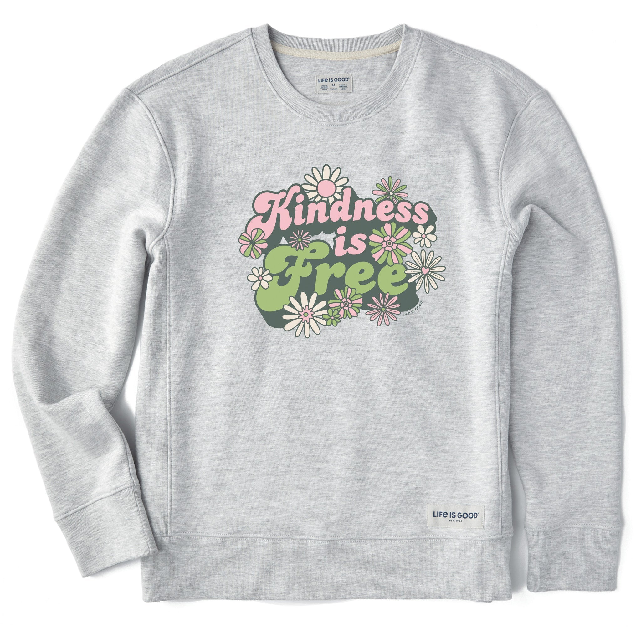Women's Kindness is Free Daisies Simply True Fleece Crew