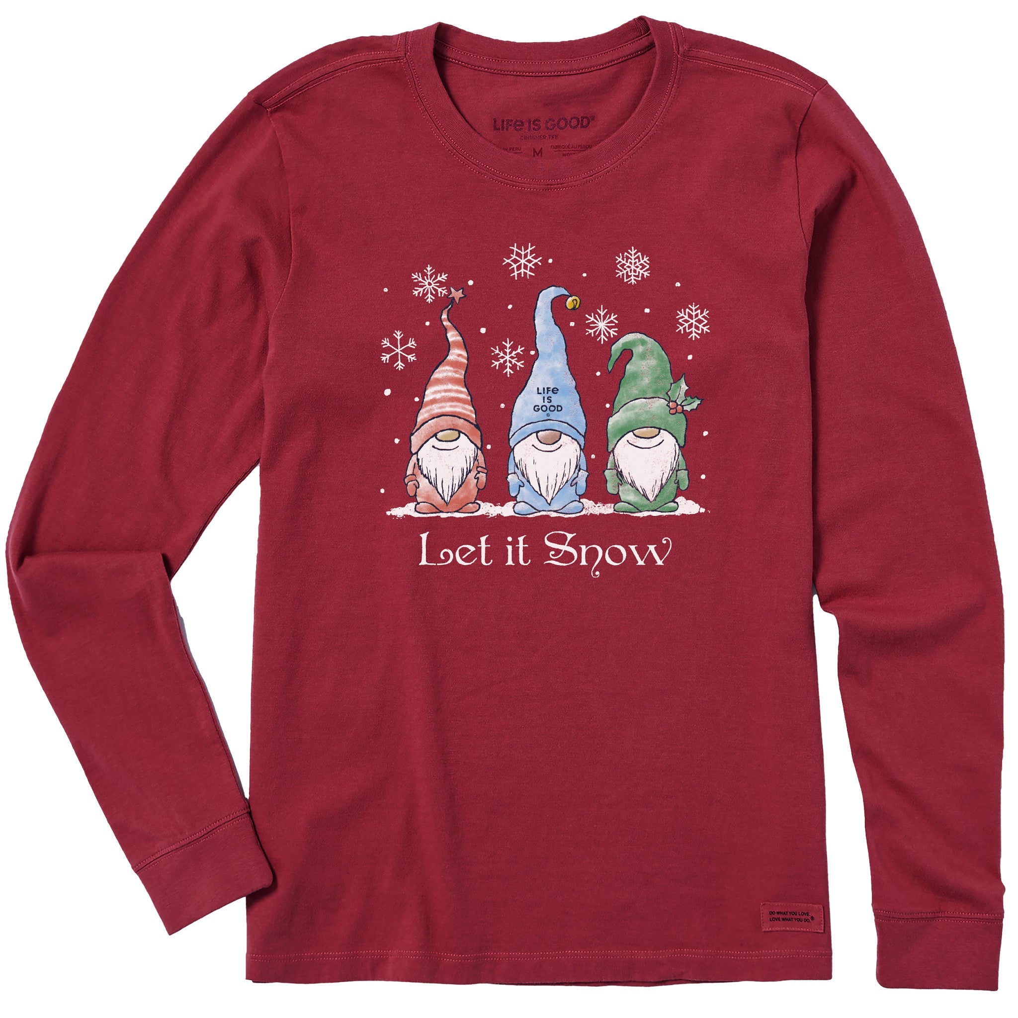Women's Let it Snow Gnomes Long Sleeve Crusher Tee
