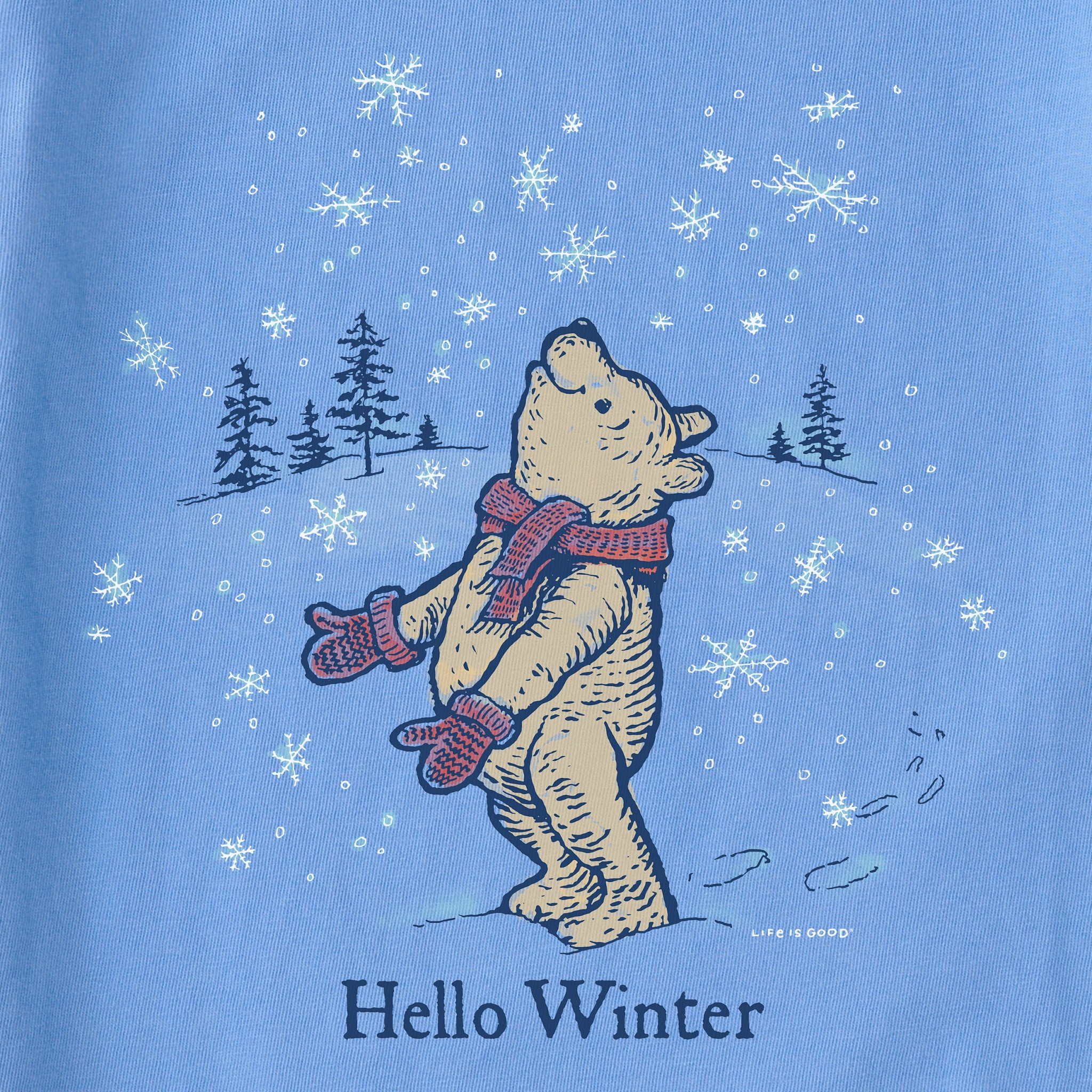Women's Hello Winter Winnie Long Sleeve Crusher Tee