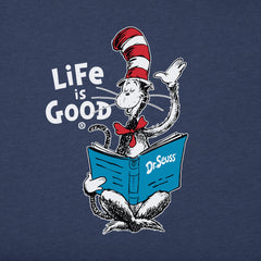 Women's Cat in the Hat Reading Short Sleeve Crusher Tee