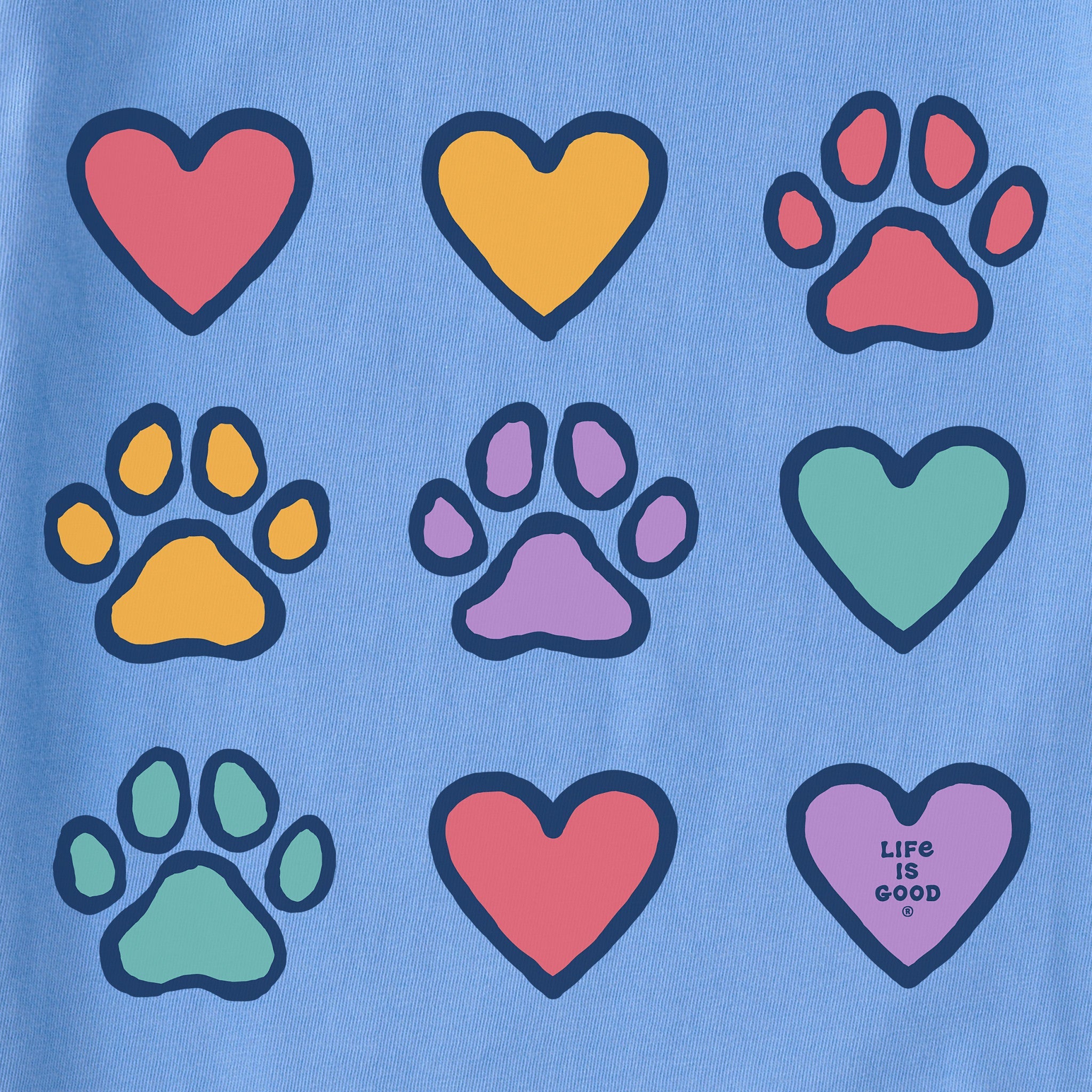 Women's Hearts & Paws Short Sleeve Crusher Tee