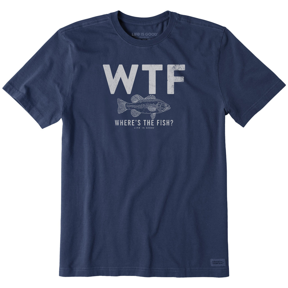 Men's WTF Line Drawing Bass Short Sleeve Crusher Tee