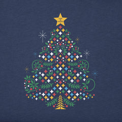 Women's Christmas Tree Sparkles Long Sleeve Crusher Vee