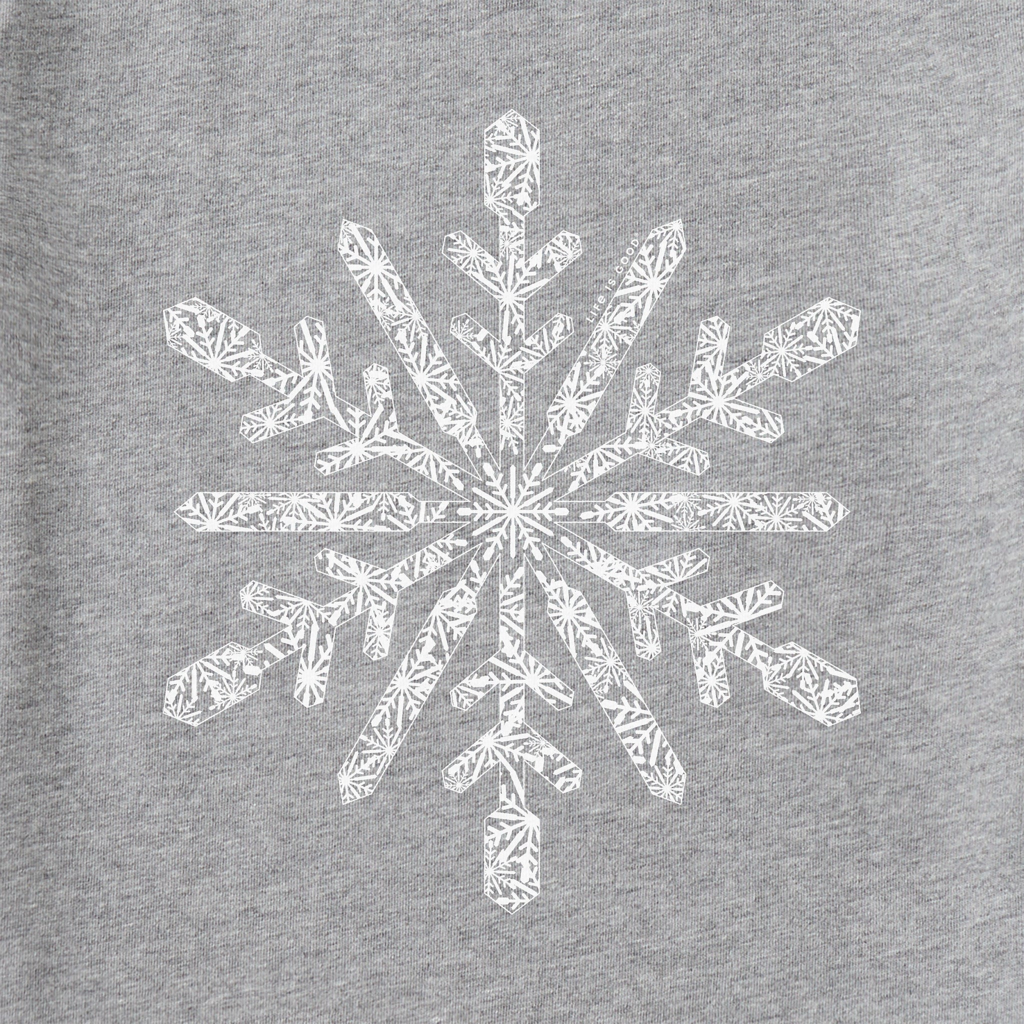 Women's Contrast Snowflake Long Sleeve Crusher Vee