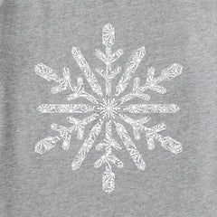 Women's Contrast Snowflake Long Sleeve Crusher Vee