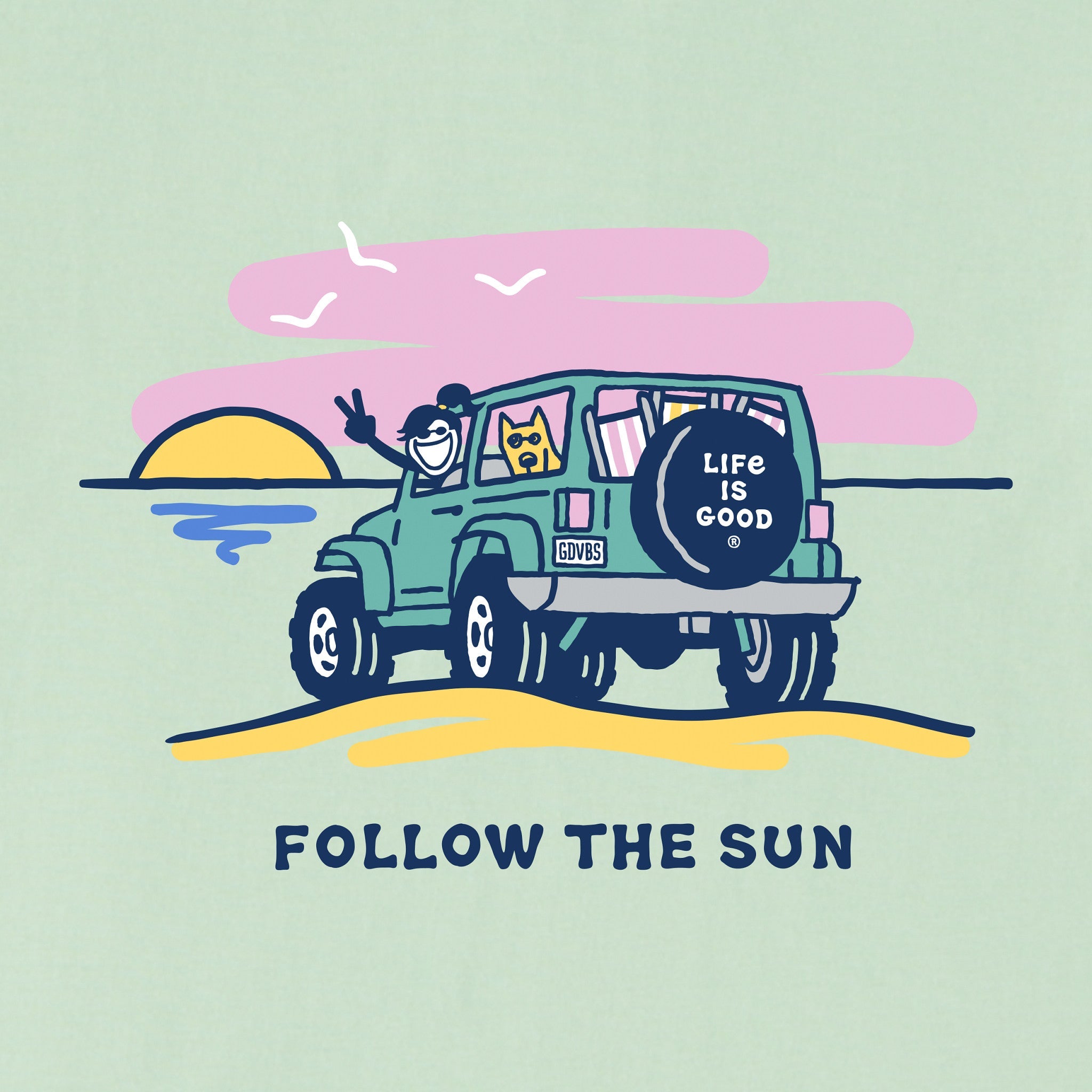 Women's Jackie and Rocket Follow The Sun 4x4 Short Sleeve Tee