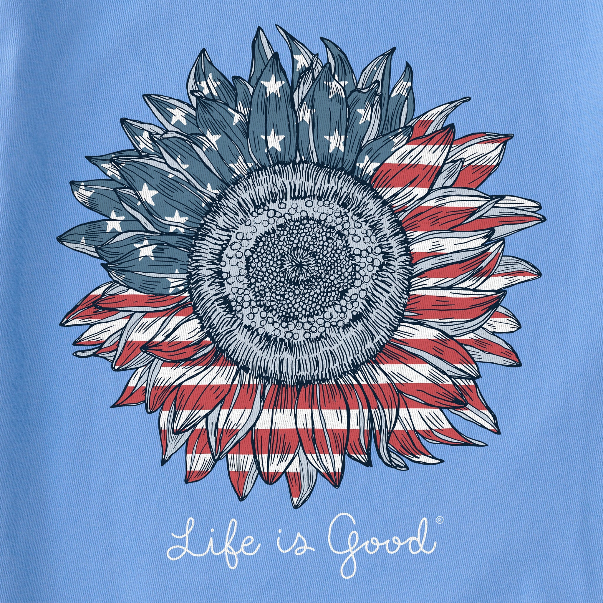 Women's American Sunflower Short Sleeve Crusher Tee