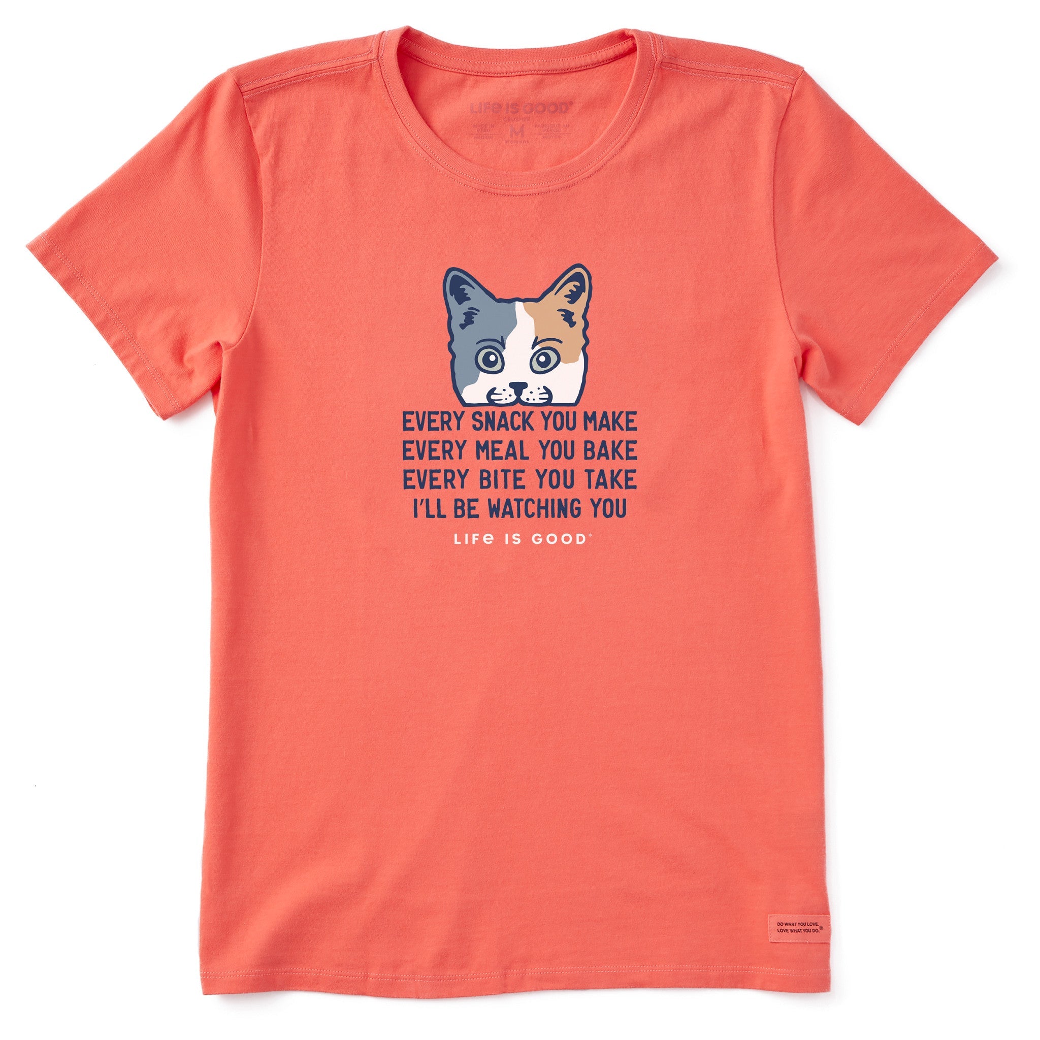 Women's I'll Be Watching You Cat Short Sleeve Crusher Tee