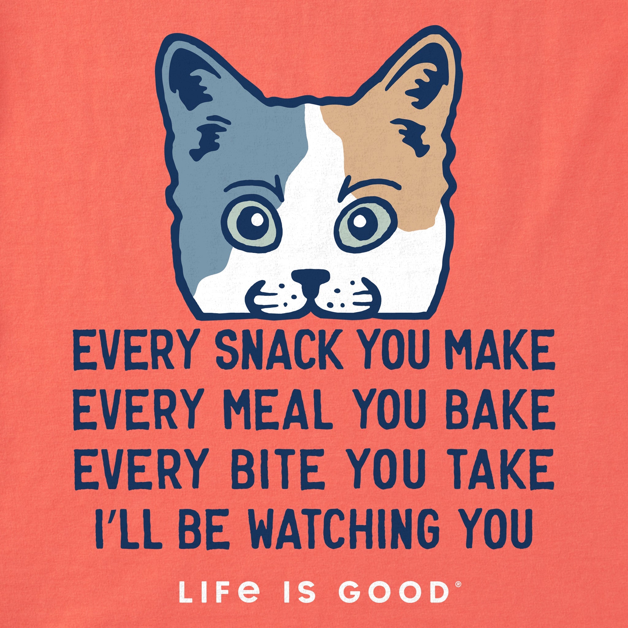 Women's I'll Be Watching You Cat Short Sleeve Crusher Tee