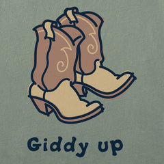 Women's Giddy Up Cowboy Boots Short Sleeve Crusher Tee