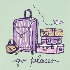 Women's Go Places Luggages Short Sleeve Crusher Vee