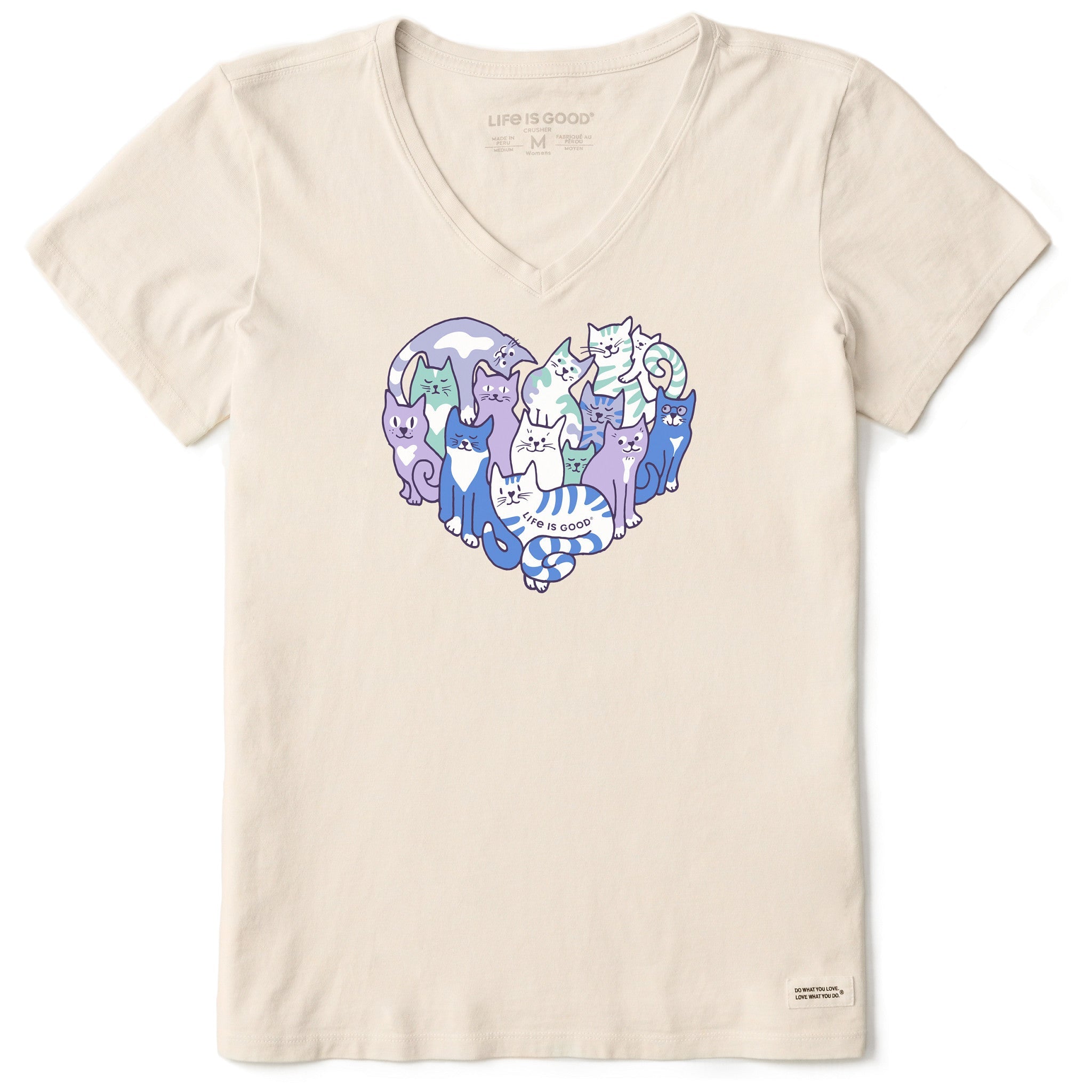 Women's Heart of Cats Short Sleeve Vee