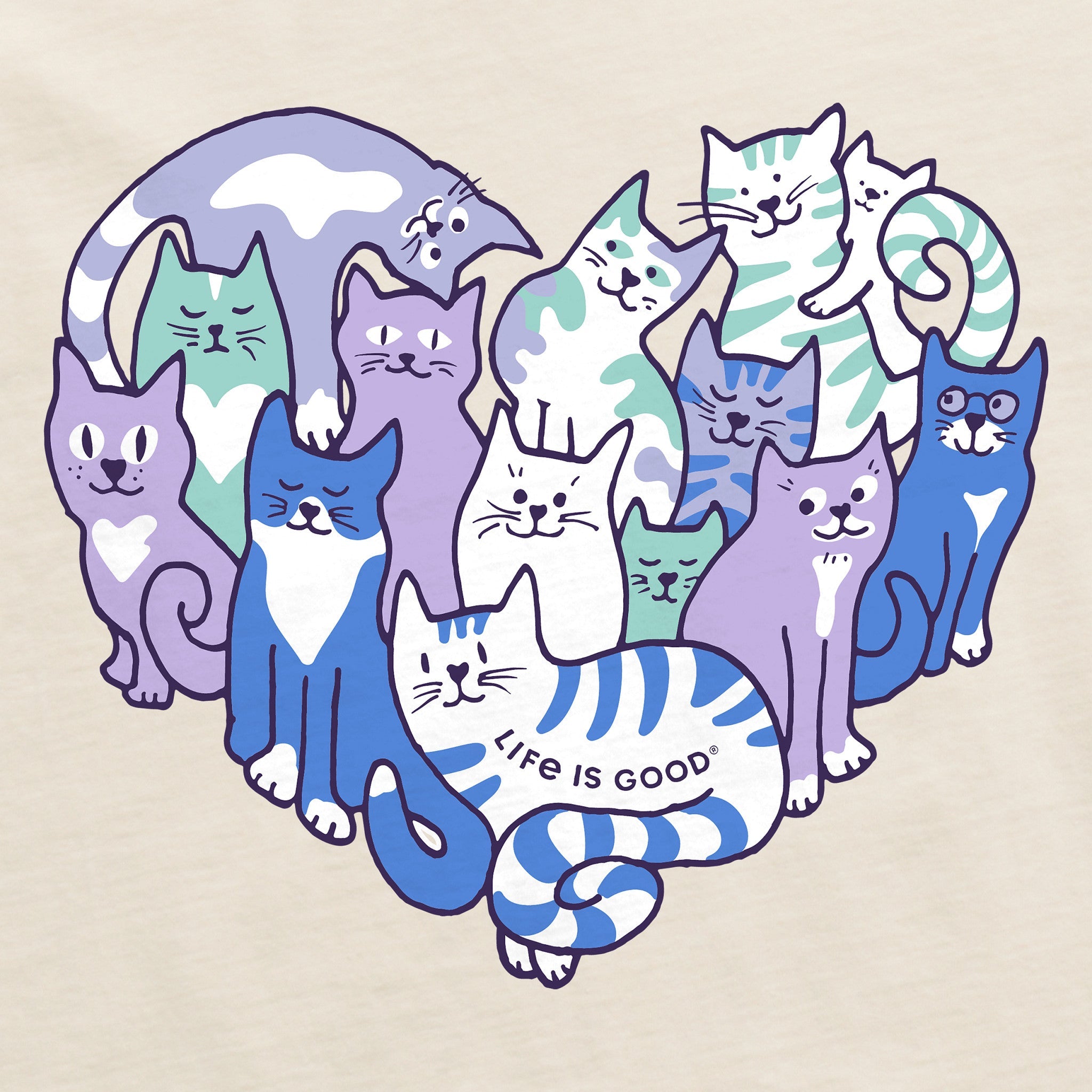 Women's Heart of Cats Short Sleeve Vee