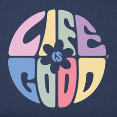 Women's Daisy Circle Psychedelic Long Sleeve Crusher Tee