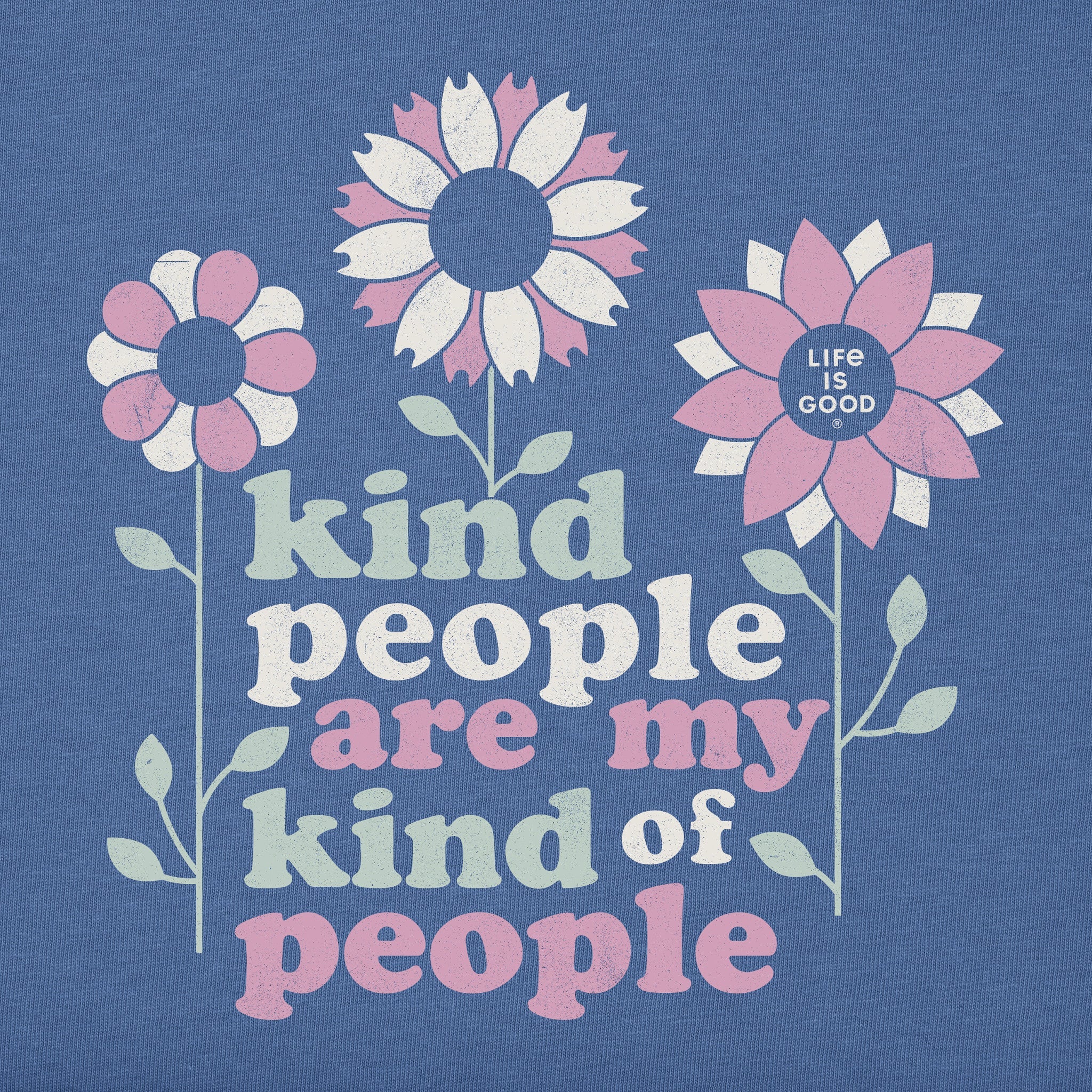 Women's Kind People Flowers Short Sleeve Crusher-LITE Vee