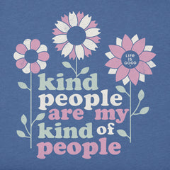 Women's Kind People Flowers Short Sleeve Crusher-LITE Vee