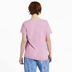 Women's Butterfly and Floral Compass Snuggle Up Relaxed Sleep Vee