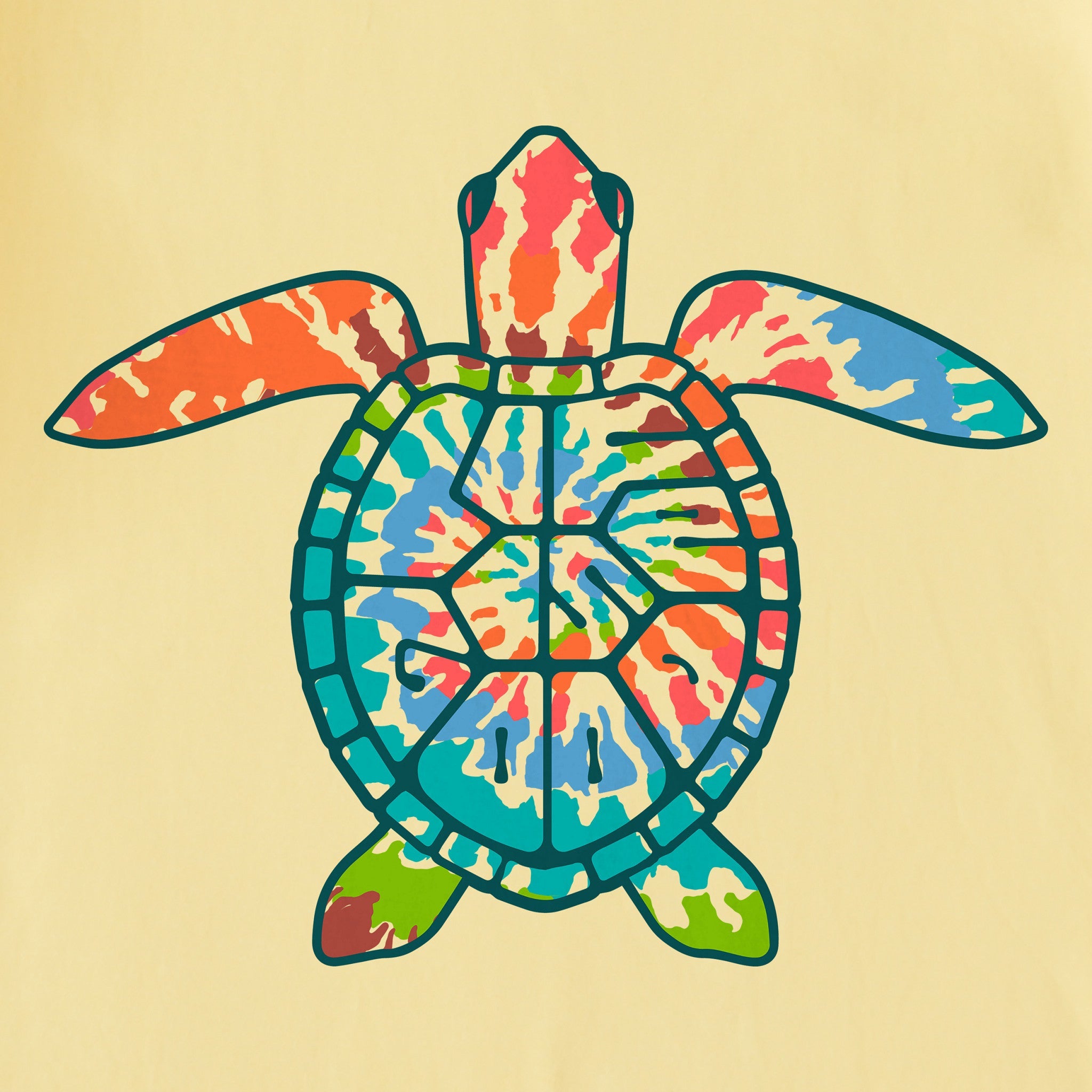 Men's LIG Turtle Shell Tie Dye Short Sleeve Tee