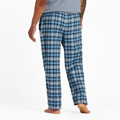 Men's Stone Blue Plaid Classic Sleep Pant
