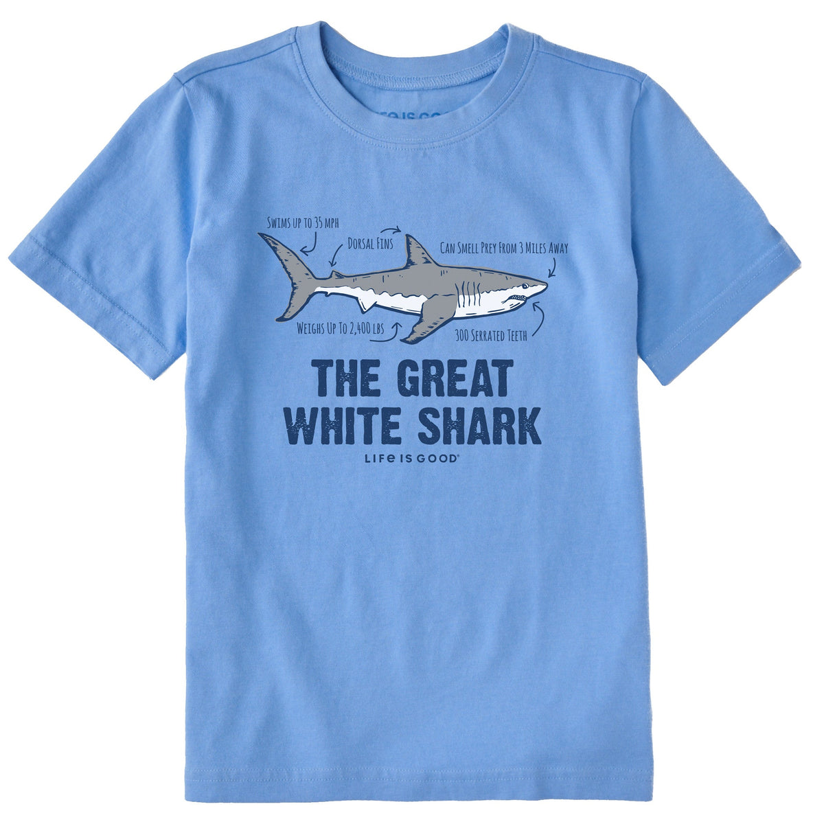 Kids The Great White Shark Short Sleeve Crusher Tee
