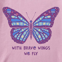 Kids With Brave Wings Butterfly Short Sleeve Crusher Tee