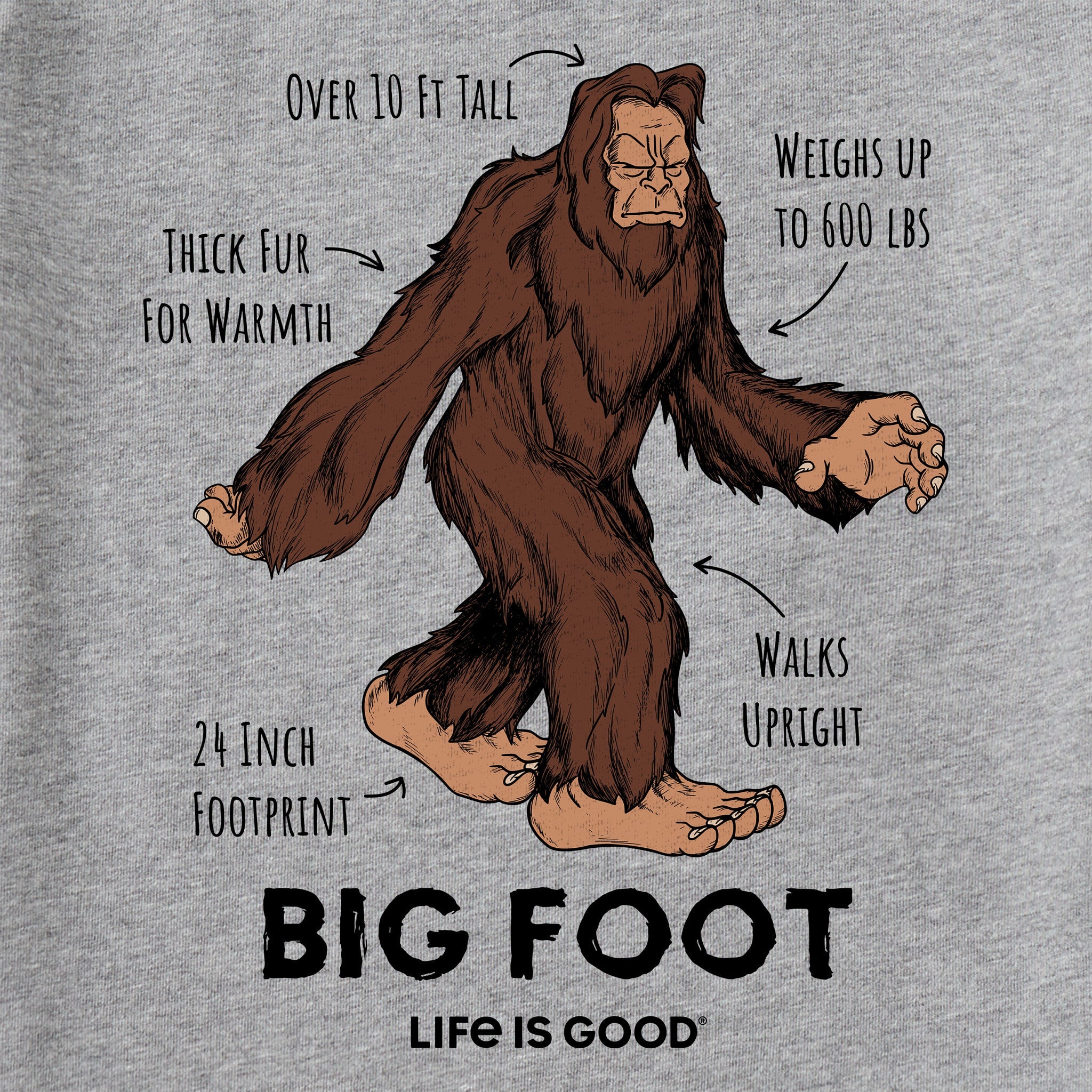 Kids Big Foot Facts Short Sleeve Crusher Tee