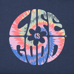 Women's Daisy Circle Tie Dye Short Sleeve Crusher Boxy Tee