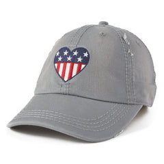 Adult Unisex Americana Flag Heart Sunwashed Chill Cap