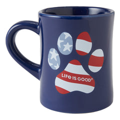 US Flag Paw Diner Mug