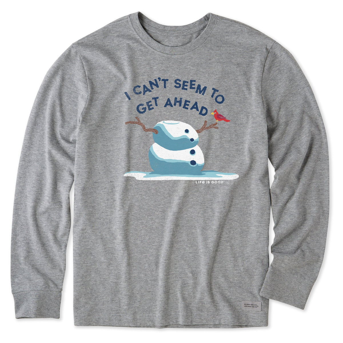 Men's Get Ahead Snowman Long Sleeve Crusher Tee