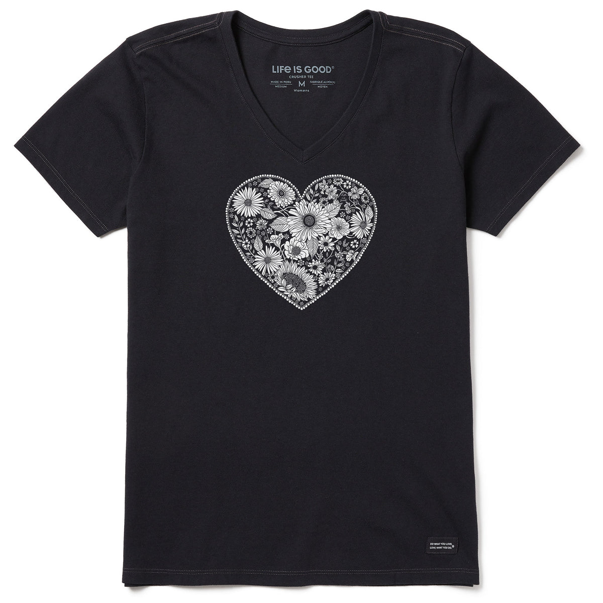 Women's Flowerful Love Short Sleeve Crusher Vee