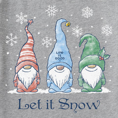 Women's Let it Snow Gnomes Short Sleeve Crusher Vee
