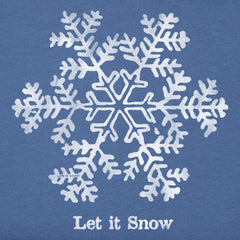 Women's Let it Snow Snowflake Long Sleeve Crusher Vee