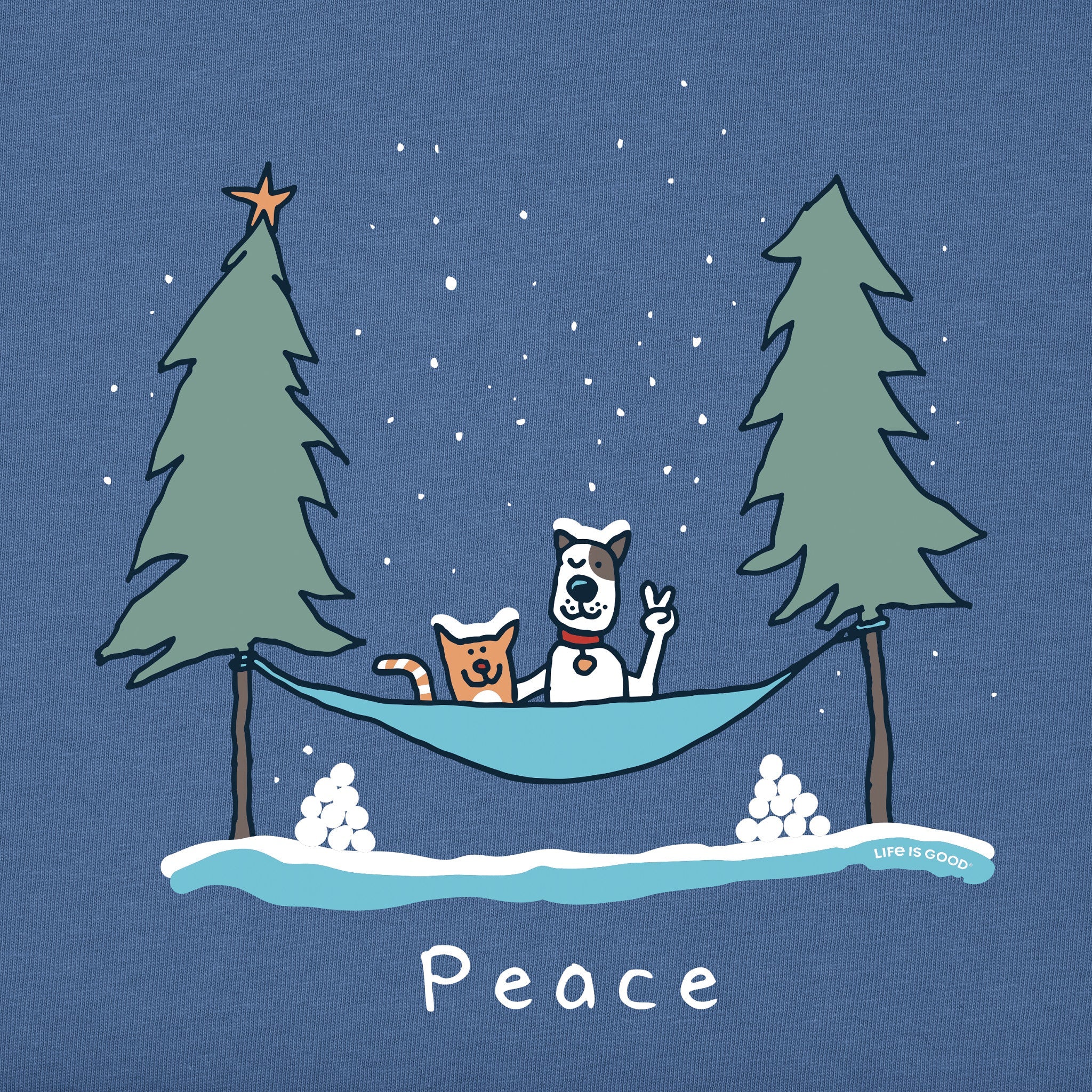 Men's Peace Holiday Hammock Long Sleeve Crusher Tee
