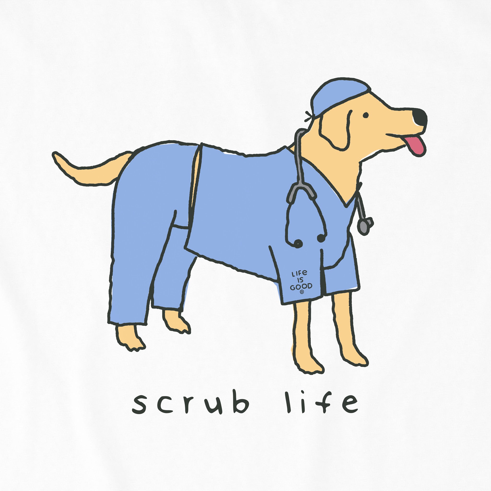 Men's Scrub Life Dog Short Sleeve Crusher Tee