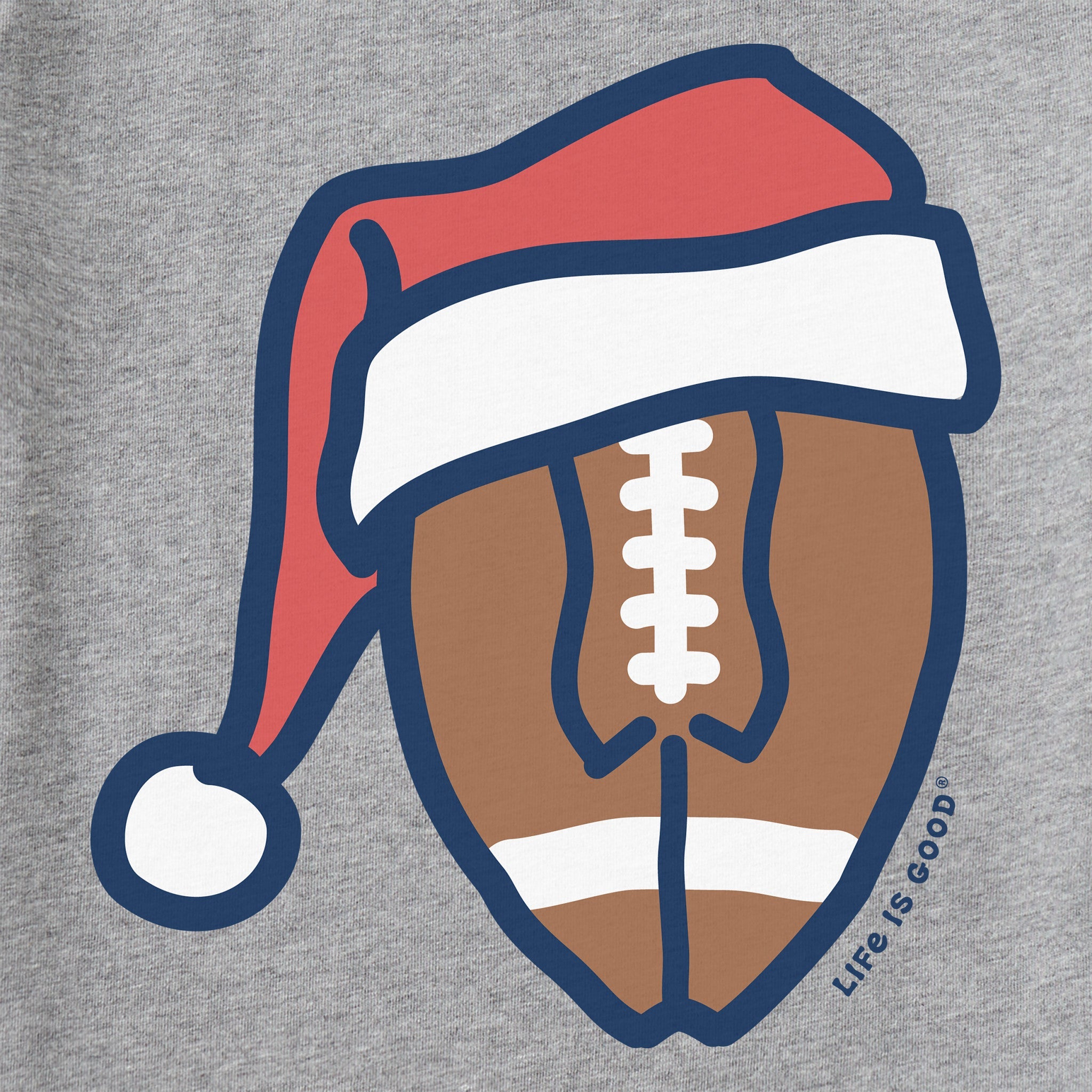 Men's Santa Football Long Sleeve Crusher Tee