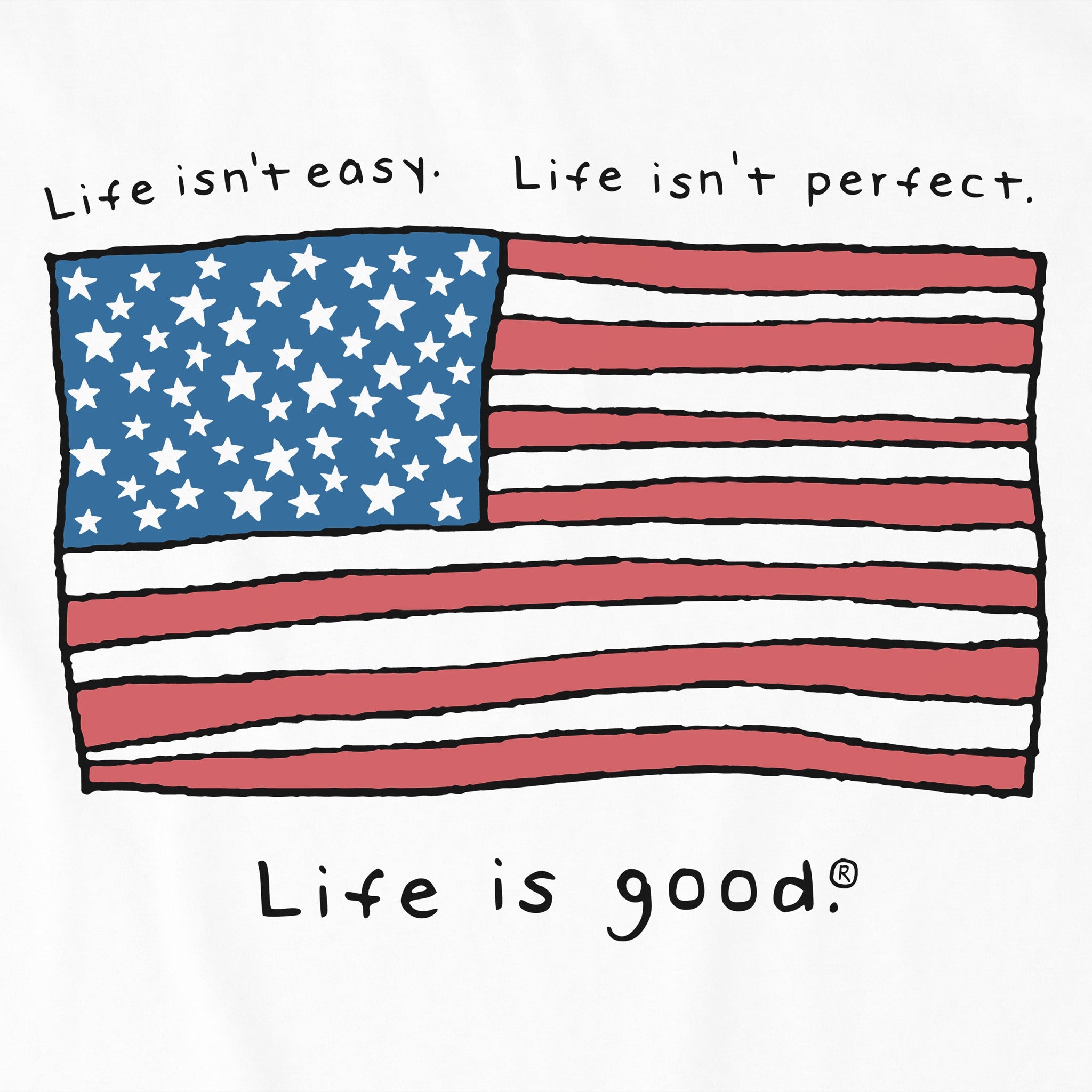 Men's Life is Good America Long Sleeve Crusher Tee
