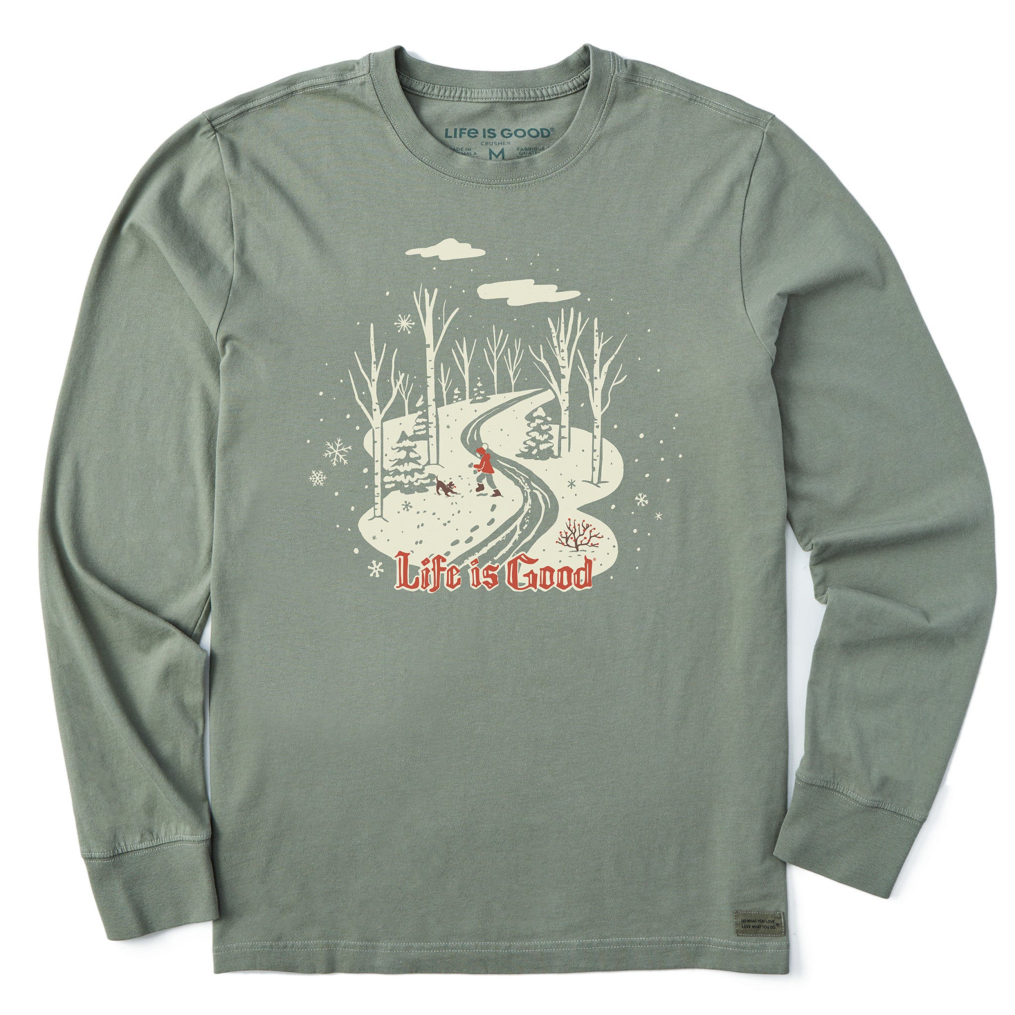 Men's Nostalgic Winter Day Long Sleeve Crusher Tee
