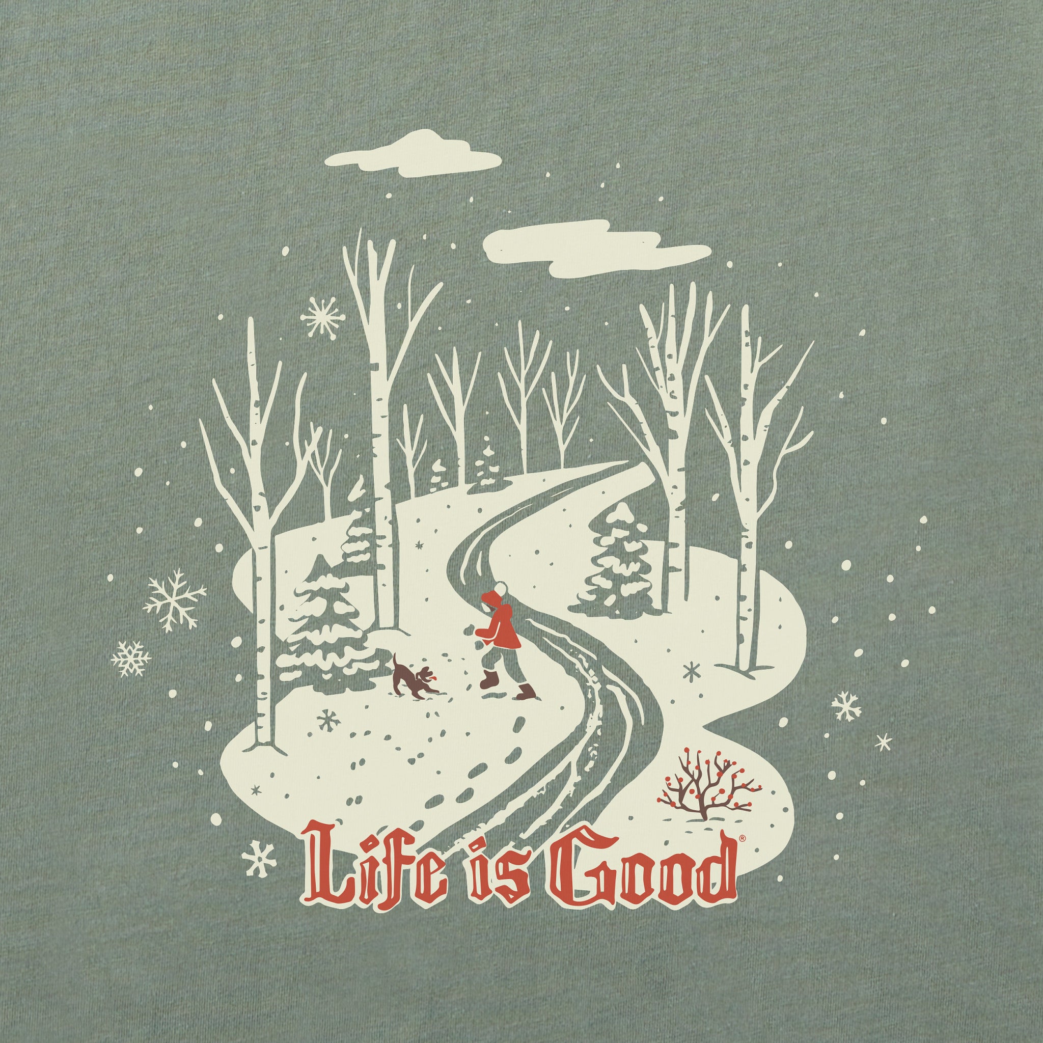 Men's Nostalgic Winter Day Long Sleeve Crusher Tee
