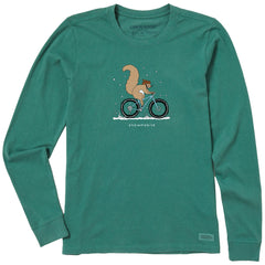 Women's Fat Tire Squirrel Snowmobile Long Sleeve Crusher Tee