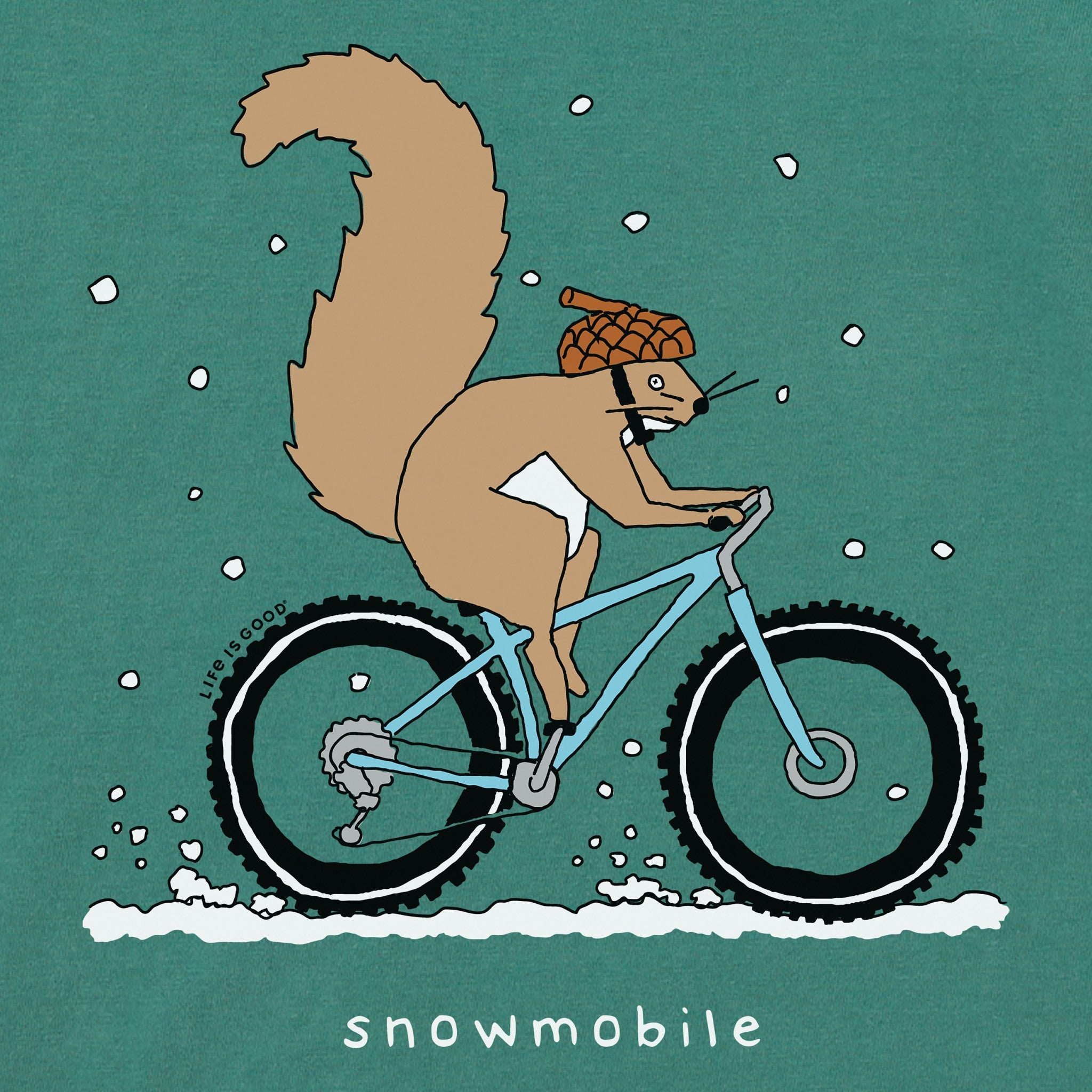 Women's Fat Tire Squirrel Snowmobile Long Sleeve Crusher Tee