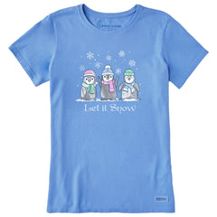 Women's Let it Snow Penguins Short Sleeve Crusher Tee