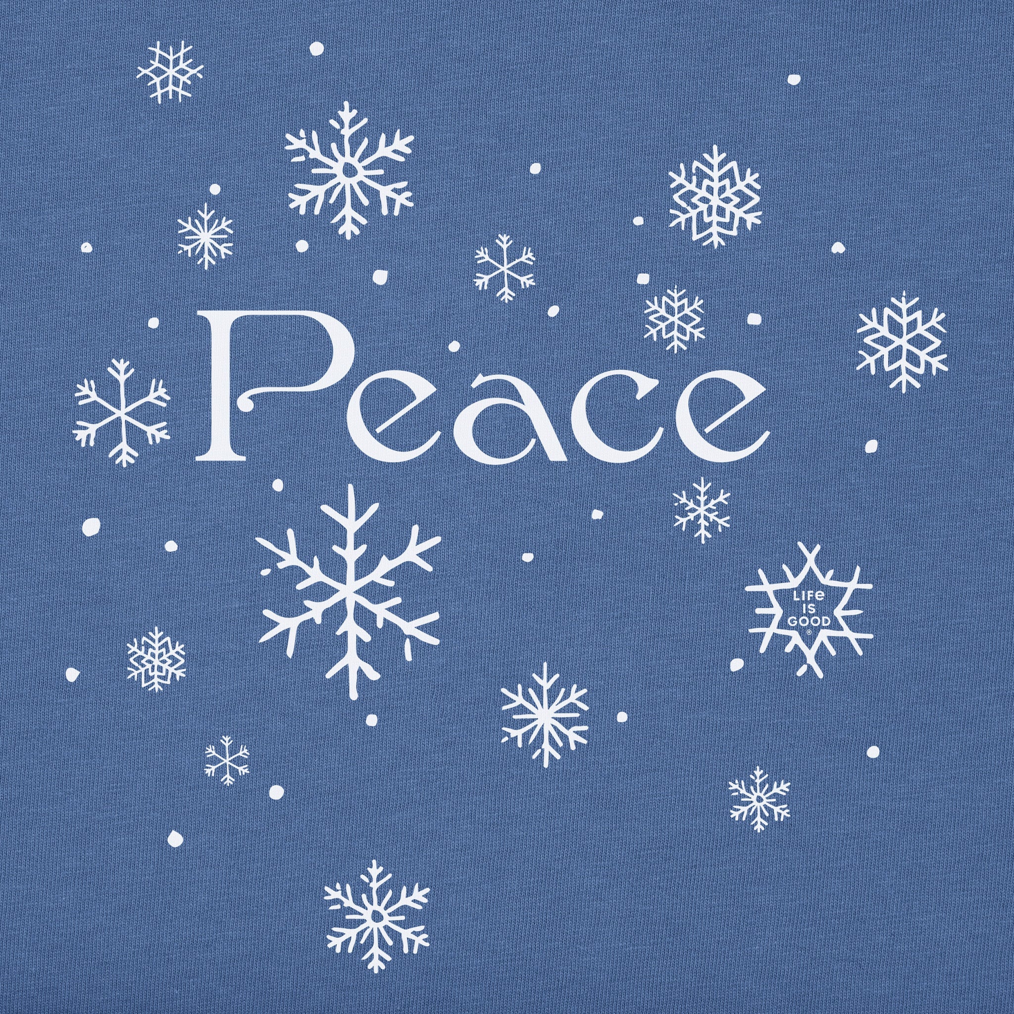 Men's Peace Snowflakes Long Sleeve Crusher Tee